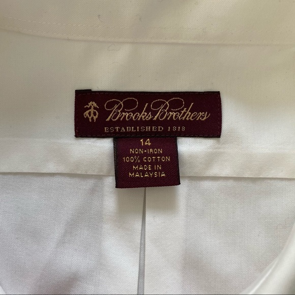 2 Brooks Brothers Boys Non-Iron Dress Shirt Sz 12 - Picture 3 of 12